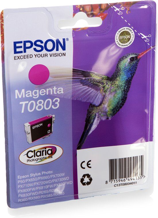 Epson T0803 Magenta Ink Cartridge - Original