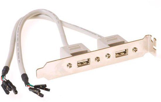 OEM Intronics SB2400 USB 2.0 Paneel Kabel - 30 cm - Wit/Zilver