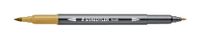 STAEDTLER Aquarel dubbele viltstiften design Journey, umbra, fijne punt en flexibele penseelpunt, wateroplosbaar, 10 umbra viltstiften, 3001-790