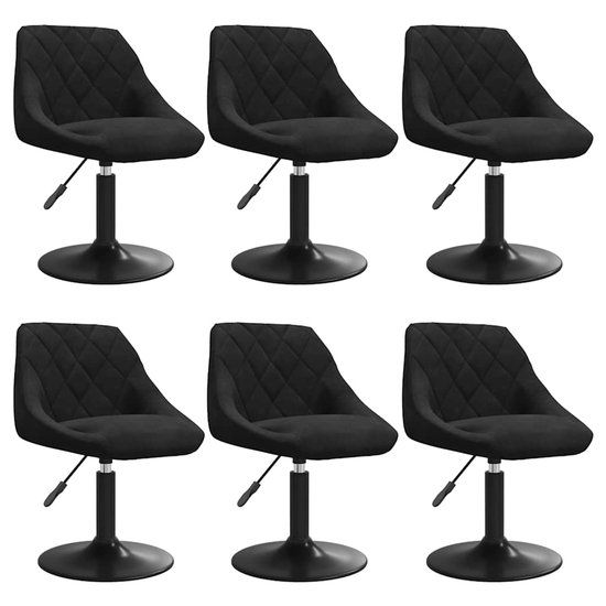 vidaXL Eetkamerstoelen 6 stuks draaibaar fluweel zwart