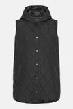 Ilse Jacobsen Martens Fashion Group B.V. Lange gewatteerde bodywarmer met capuchon BEAT02 Dames Zwart Polyester