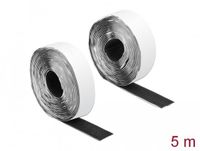 Delock Tragant Klittenband haak-en-lus tape zelfklevend L 5 meter x B 25 mm zwart