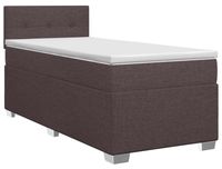 vidaXL Boxspringbed met matras, donkerbruin, 90 x 200 cm, stof