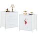 Sweetcrispy Nachtkastje, set van 2, nachtkastje, bijzettafel, stoffen ladekast, smalle kast, commode slaapkamer, industriële stijl voor woonkamer, kinderkamer, hal, opbergkast, wit
