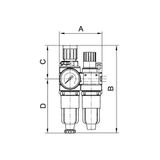 Riegler 845.02 M onderhoudseenheid 3-delig "Standaard mini" met metalen houder, G 1/4