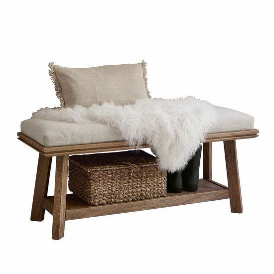 LOBERON Bankje Abington bruin/crème