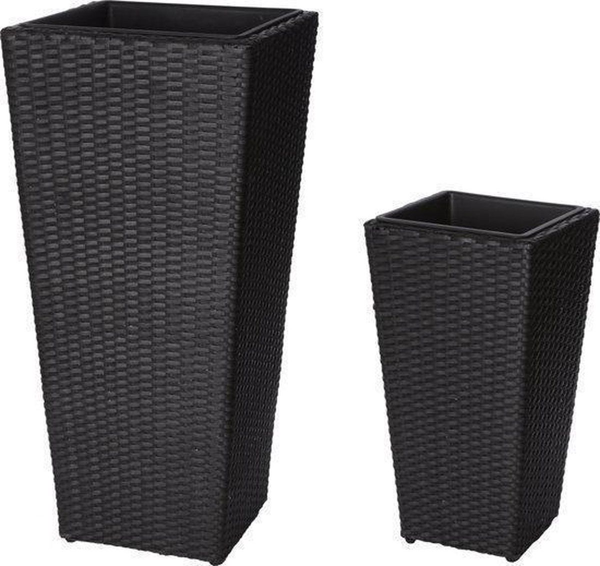 Gartenfreude Plantenbak Set - Wicker - Antraciet