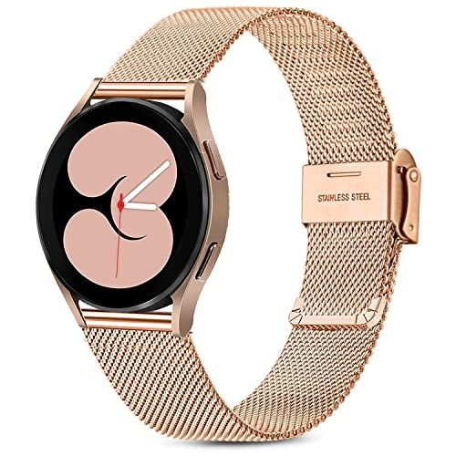 Issinlky Horlogeband voor Samsung Galaxy Watch 4, 20 mm Roestvrijstalen Metalen Band