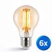 RexTech Zigbee E27 filament lamp A60 - Voordeelset van 6 stuks - 7 watt - Amberkleurig - Smart lamp - Slimme Zigbee lamp