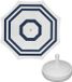Merkloos Parasol - Wit/blauw - D120 cm - incl. draagtas - parasolvoet - 42 cm