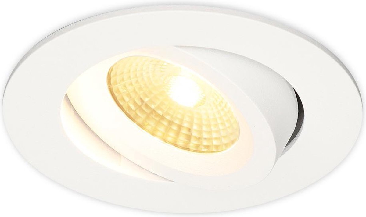 Lightexpert LED inbouwspot Wit - Salerno - 8W - IP44 - 2700K - Dimbaar & Kantelbaar