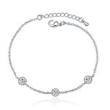 LGT JWLS Verstelbare Dames Armband met 3 Zirkonia Steentjes Zilverkleurig
