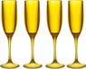Home Deco Factory Champagneglas - 4x - 13 cl - geel - glas - vaatwasserbestendig