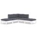 vidaXL 5-delige Loungeset met kussens, grenenhout, wit