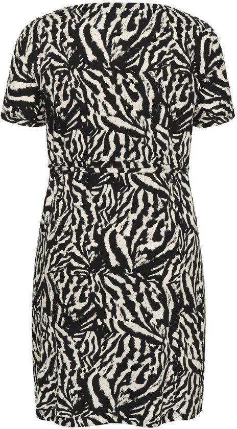 KAFFE Curve Damesjurk Mella - Zwart/Wit - L