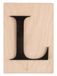 Rayher Houten letter L, FSC Mix Credit, houten tegel 10,5x14,8cm, 3D-letter L in zwart, 3mm dikke houten letter op 4mm dikke houten tegel, 63103576