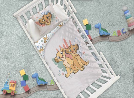 4KidsOnly Aymax Baby Beddengoed Disney De Leeuwenkoning 100x140cm + Kussensloop 40x60cm – 100% Katoen – Officiële Disney Licentie