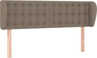 vidaXL Hoofdbord met randen 147x23x78/88 cm stof taupe