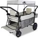 Sans marque Chariot pliable avec toit - Chariot de transport pour jardin et ménage - Max 120 kg, beige