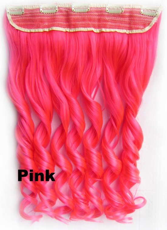 Brazilian Clip in 1 baan wavy Pink