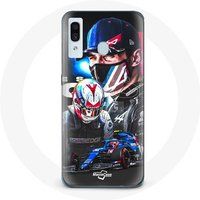 Maniacase Hoesje voor Samsung Galaxy A20e Formule 1 Esteban Ocon F1 Coureur