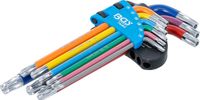 BGS Stiftsleutelset - meerkleurig - Torx met boring en kogelkop T10 - T50 - 9 delig