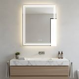 WoonWonder Badkamerspiegel met LED Verlichting 60x60 cm - Anti Condens - Dimbaar - 3 Lichtkleuren - Spiegel met Verwarming