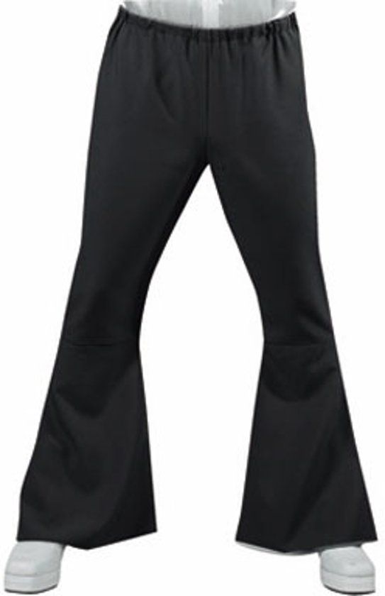 Magic by Freddy Zwarte Hippie broek met wijde pijpen Jaren 70 verkleedkleding heren maat L ( 56
