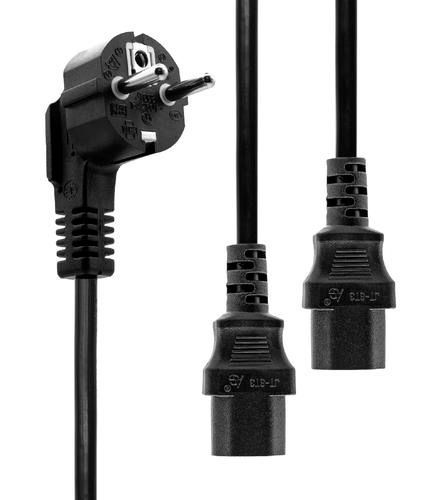 Microconnect PE011318 electriciteitssnoer Zwart 1,8 m Netstekker type E+F 2 x C13 stekker