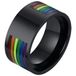LGT JWLS Lookinggoodtoday Regenboog heren ring Edelstaal Zwart-21mm
