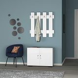 Caravan Fulya met 2 deuren en een hanger met 4 haken. Kleur: wit, 18 mm, handvat en haken van metaal en kunststof voeten. Voor ontraken, kleding, kledingrek, ruimtebesparend.