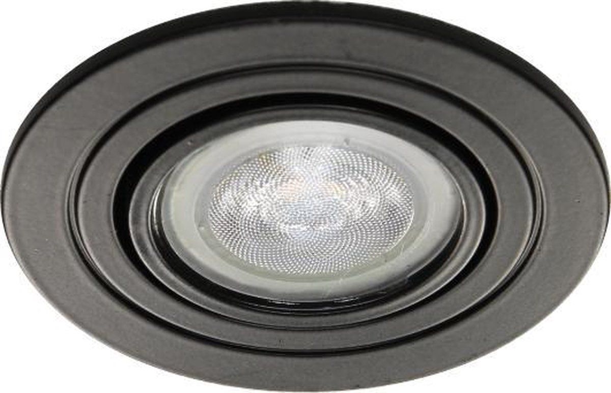 Philips Jamy LED Inbouwspot - Rond Zwart - Extra Warm Wit - Dimbaar - 4W