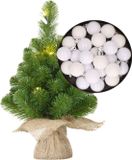 Merkloos / Sans marque Billiet - Vanlaere Mini kunst kerstboom - H45 cm - wit