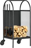 Outsunny Rek - Hout - Metaal - Zwart
