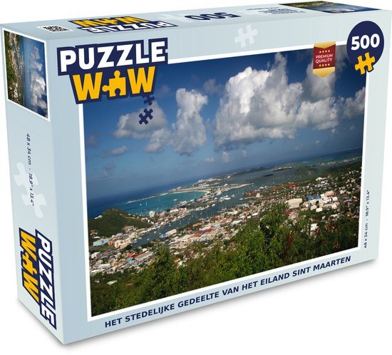 MuchoWow Puzzel Het stedelijke gedeelte van het eiland Sint Maarten - Legpuzzel - Puzzel 500 stukjes