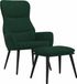 vidaXL Fauteuil avec repose-pieds tissu vert foncé