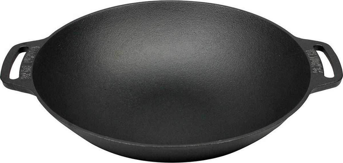 Valhal Outdoor Gietijzeren Wokpan - 36 cm - Zwart