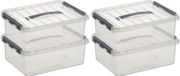 Sunware 8x Q-Line Storage Box - 12 Liter - Transparent/Silver
