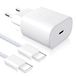 YISH Oplader Usb C Snel Opladen 25W: PD 3.0 Voeding USB Type C Stekker Snelle Oplader Met 60W 1m USB C Op C Kabel