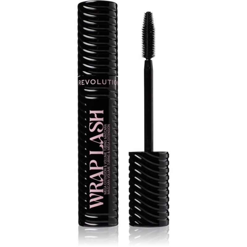 Revolution Wrap Lash Tubing Mascara, veegvast, waterbestendig, voor lengte en volume, vegan en dierproefvrij, Ultra Black, 8.5ml