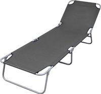 vidaXL Lit de jardin pliant avec dossier réglable gris