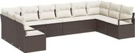 vidaXL Ensemble de canapés, 10 pièces, marron