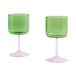 HAY Verre à vin Tint 25 cl Lot de 2 Vert-rose