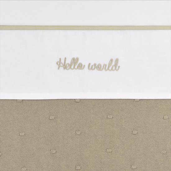 Meyco Baby Hello World Ledikant Laken - Sand - 100x150cm