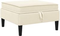 vidaXL Sofa Kruk met Opbergruimte Crèmekleurig Fluweel