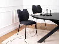 Mobistoxx IMPERIO Lot de 2 chaises gris cendré