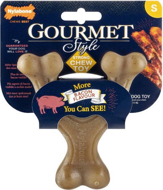 Nylabone Gourmet Wishbone Bacon Small - Hond - Kauwspeelgoed