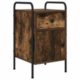 vidaXL Nachtkastje Gerookt eiken 35 x 36,5 x 61 cm Bewerkt hout