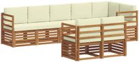 vidaXL - Bank loungeset - 8 zitplaatsen - Natuurlijk en crème - Polyester