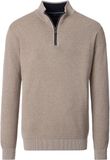 CASAMODA Halfzip Trui Structure Beige - Maat XXL - Heren - Quarter zip